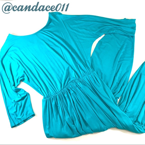 ♥️SALE!♥️ Teal Harem Jumpsuit - Picture 3 of 4